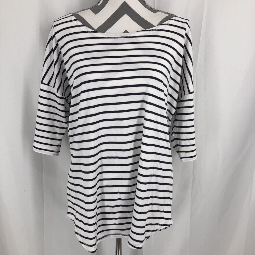 Lands' End 3/4 Sleeve Heavyweight Jersey Boatneck Tunic Women's XL Nautical